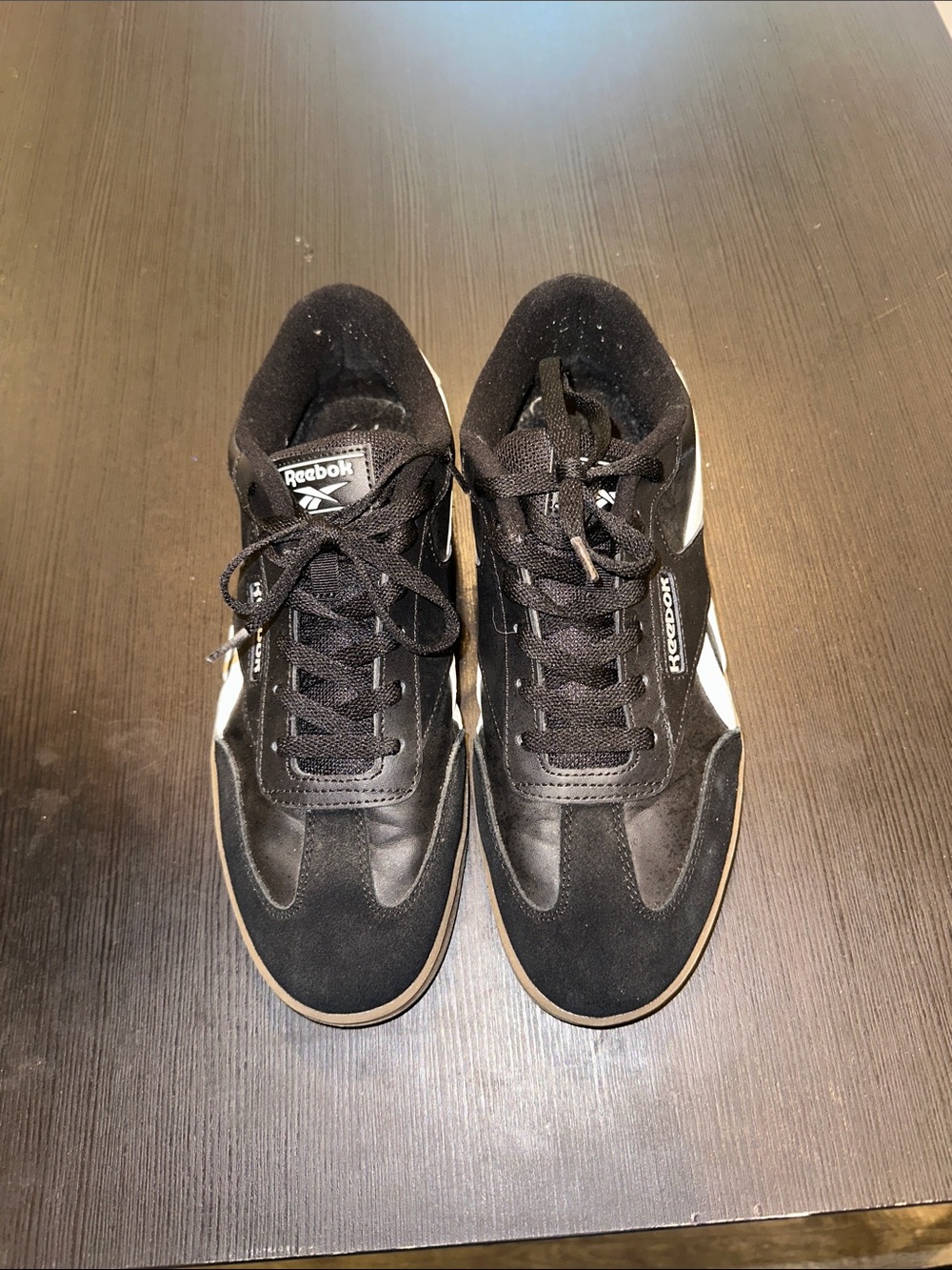 Reebok Men's Black and White Retro Canvas Sneakers